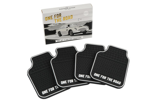 Dapper Chap Set Of 4 Car Mat Coasters | Gift Box | Silcone Coasters | Fathers Day | Mothers Day