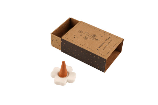 Send With Love Four-Leaf Clove Incense Cone Holder  | In Gift Box | Festive | Home Decor
