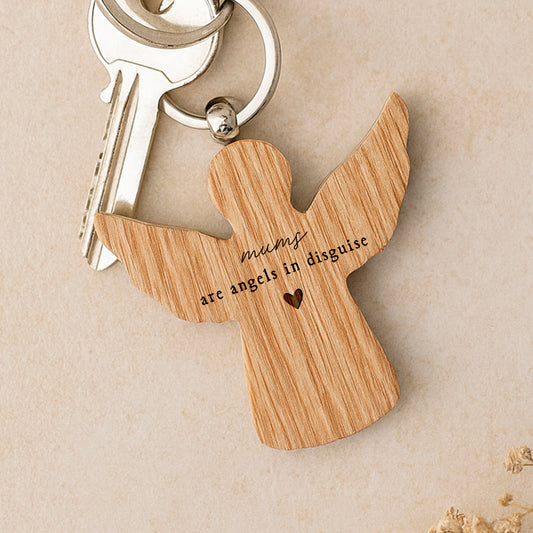 Angel Oak Keyring |  'Mums Are Angels In Disguise' | Keys | Perfect Gift | House Keys