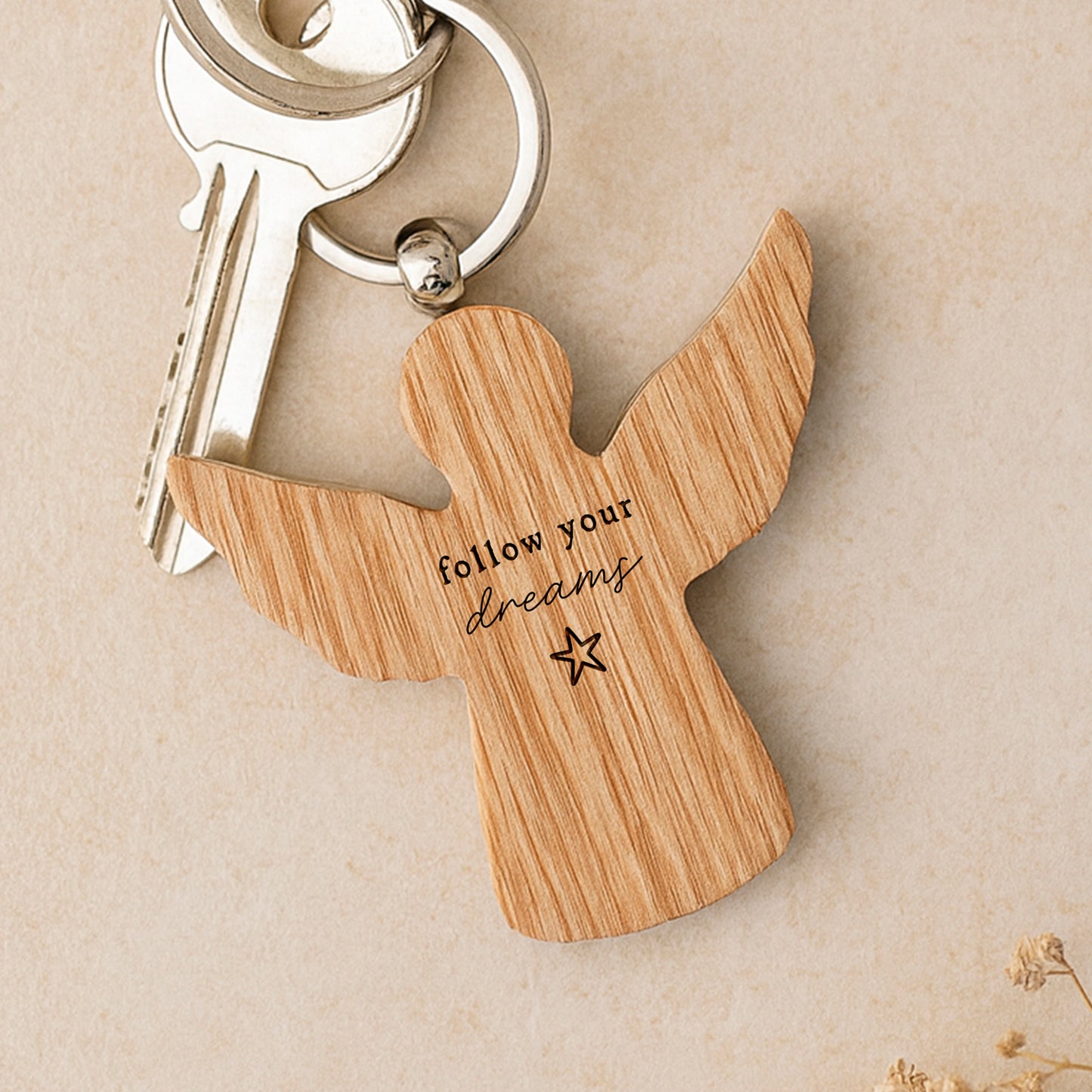 Angel Oak Keyring |  'Follow Your Dreams' | Star | Keys | Perfect Gift | House Keys