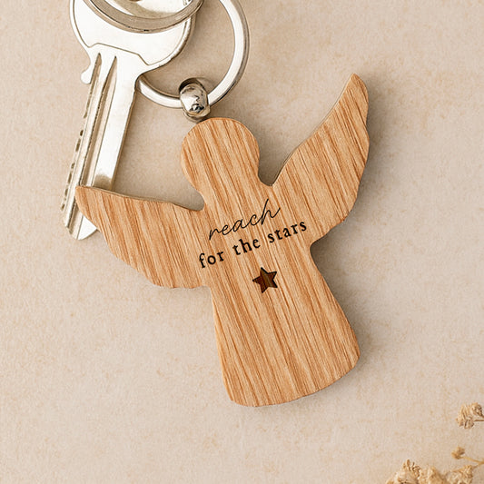 Angel Oak Keyring |  'Reach For The Stars' | Wings | Perfect Gift | House Keys