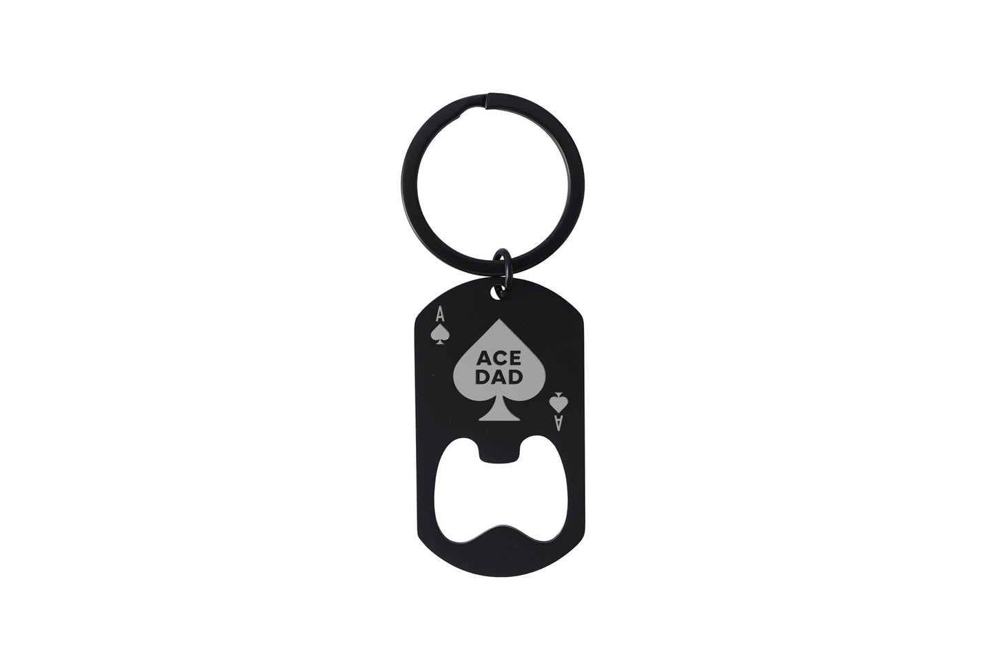 Black Bottle Opener Keyring 'Ace Dad' | Key Accessory | Gift For Dad | Fathers Day