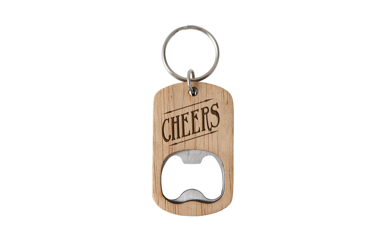 Oak Bottle Opener Keyring 'Cheers' | Birthday | Special Birthday | Keepsake