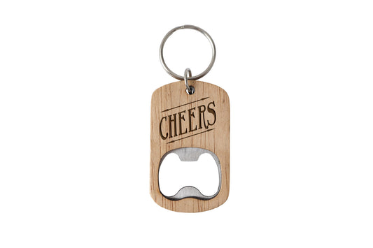 Oak Bottle Opener Keyring 'Cheers' | Birthday | Special Birthday | Keepsake
