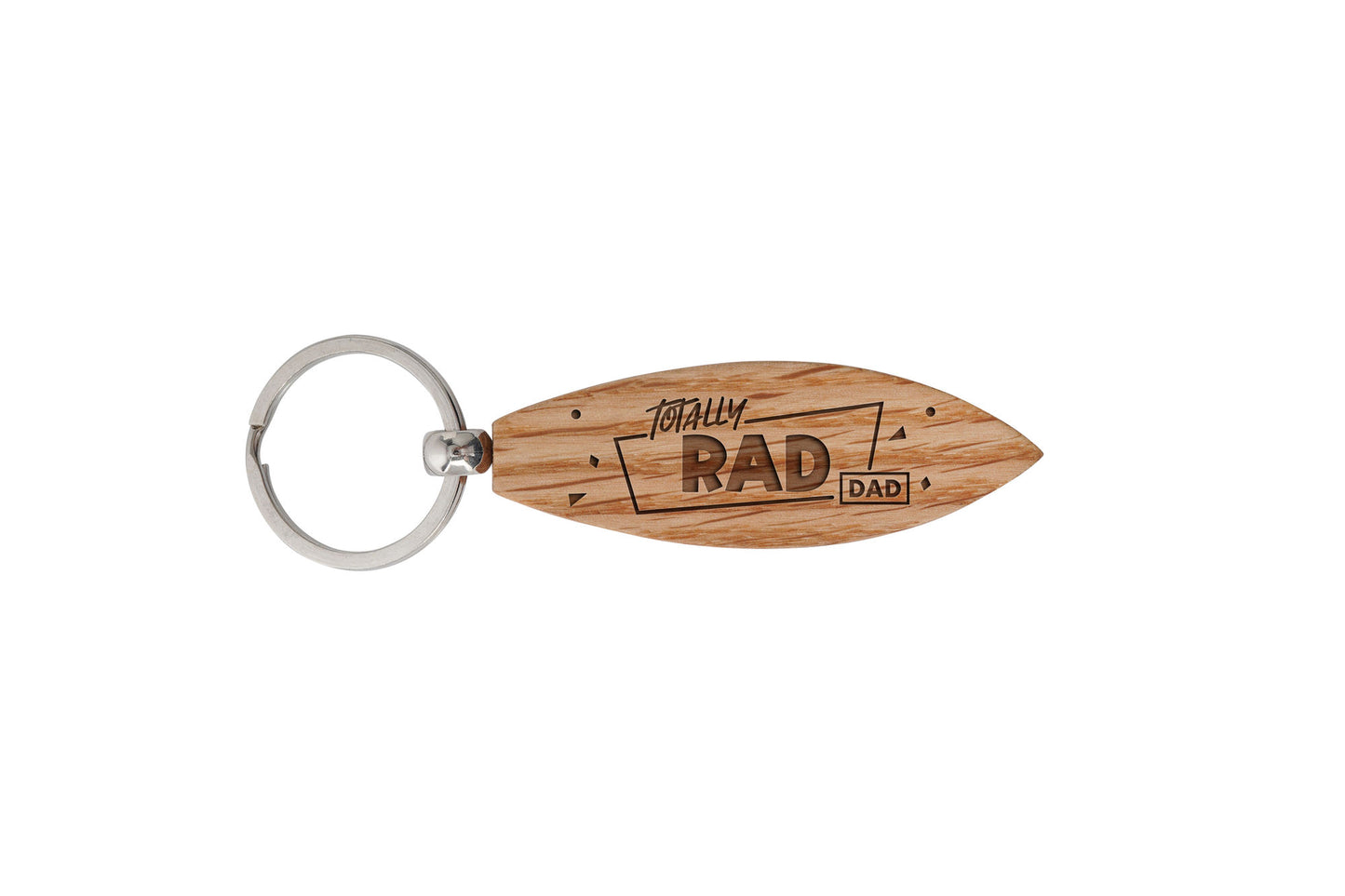 Oak Surfboard Keyring 'Totally Rad Dad'| Birthday | Special Birthday | Father's Day | Keepsake