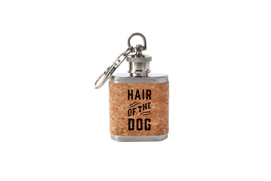 Mini Cork Hip Flask Keyring 'Hair Of The Dog' | Father's Day | Keepsake