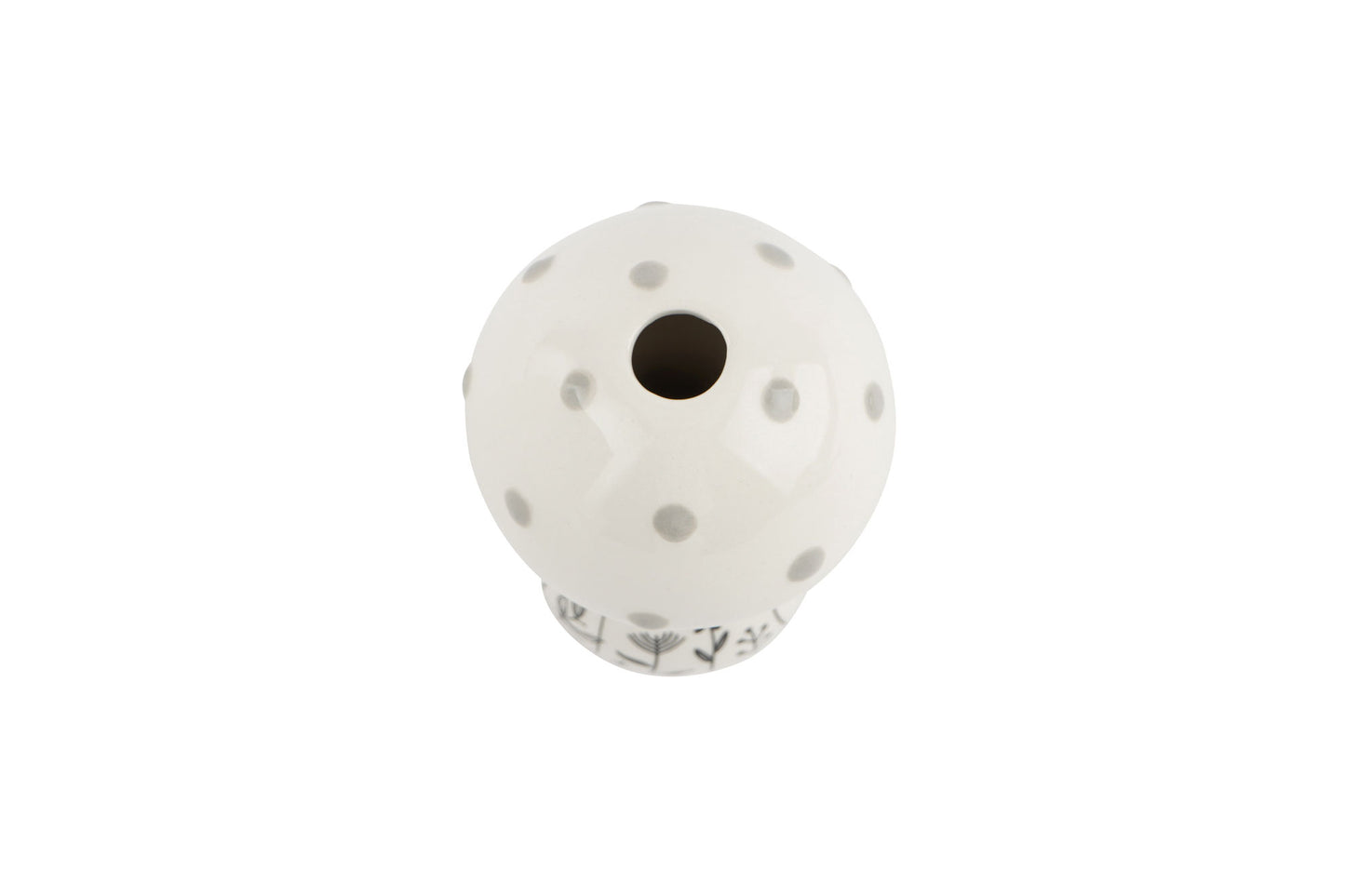 Mushroom Bud Vase | Black & White Floral Ceramic Vase