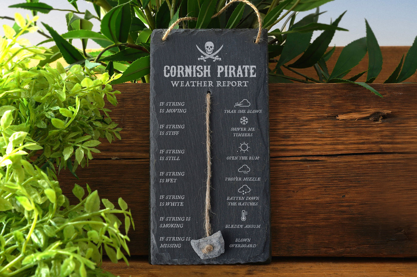 Cornish Pirate Weather Slate Sign | Humorous Forecaster Station