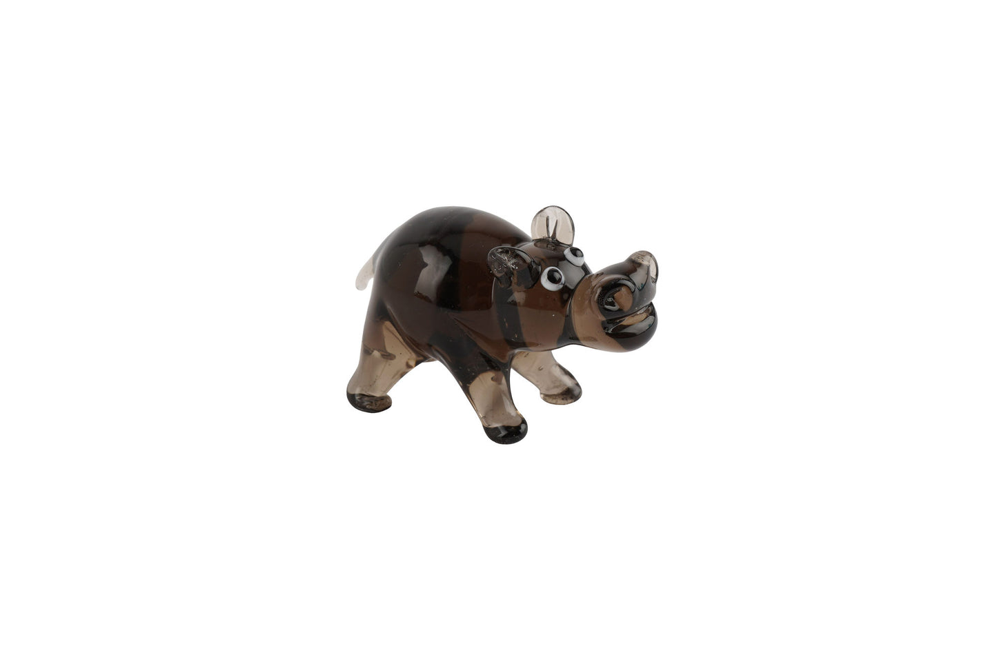 Artisan Glass Hippo In Gift Box • Decoration • Ornament • Collectable • Home Decor