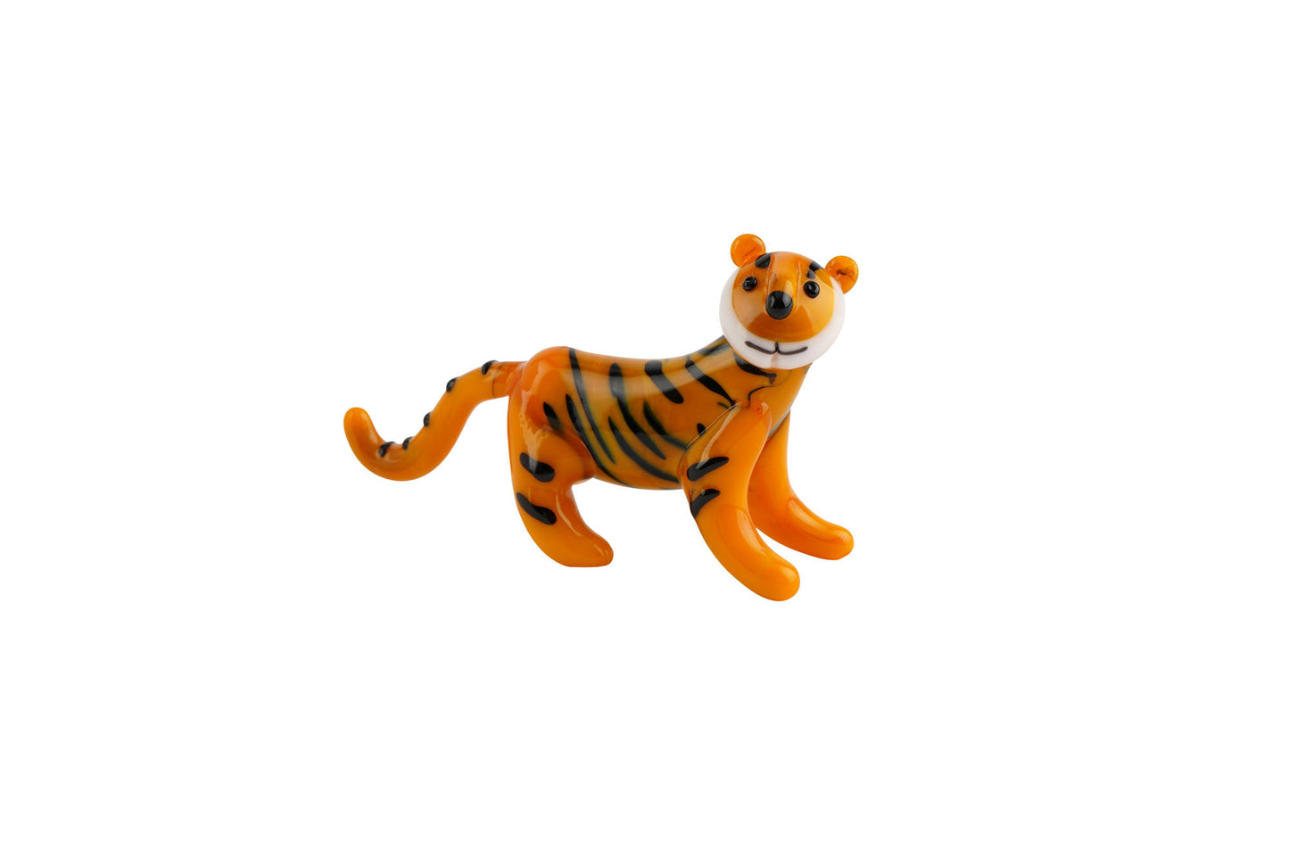 Artisan Glass Tiger In Gift Box • Decoration • Ornament • Collectable • Home Decor
