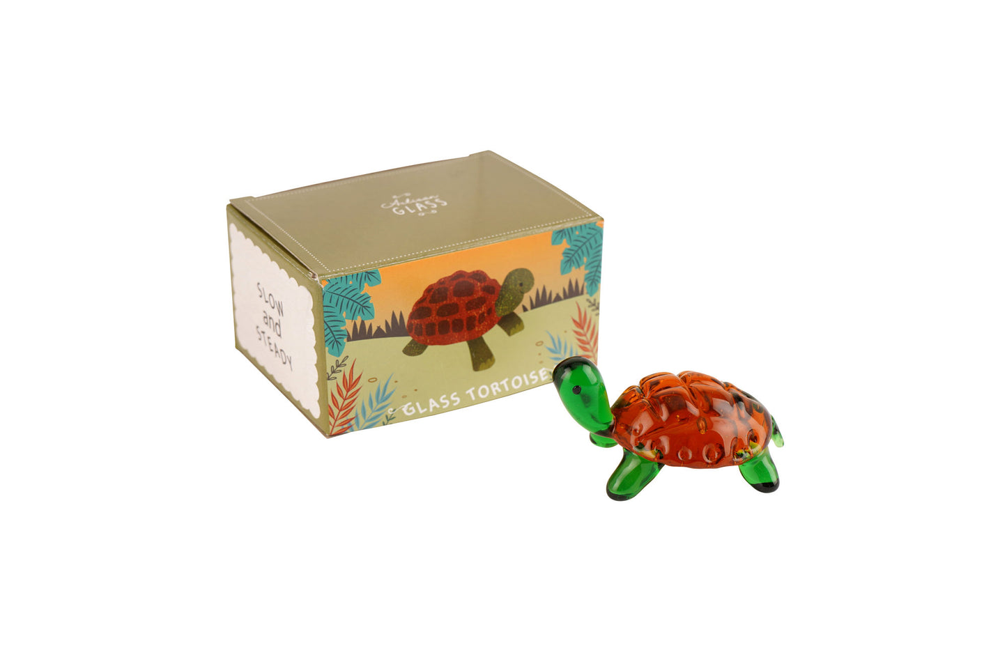 Artisan Glass Tortoise In Gift Box • Decoration • Ornament • Collectable • Home Decor