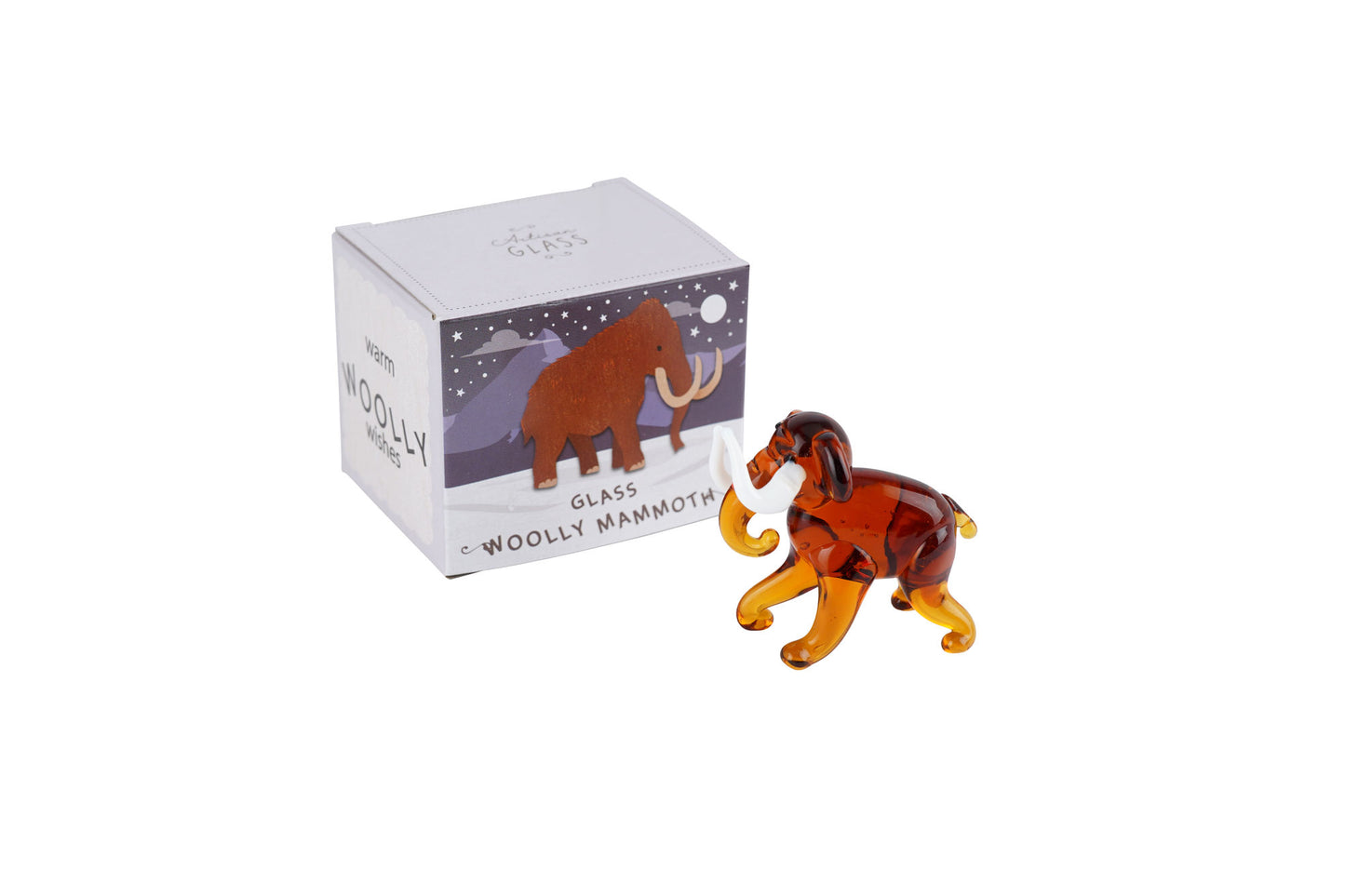 Artisan Glass Woolly Mammouth In Gift Box • Decoration • Ornament • Collectable • Home Decor