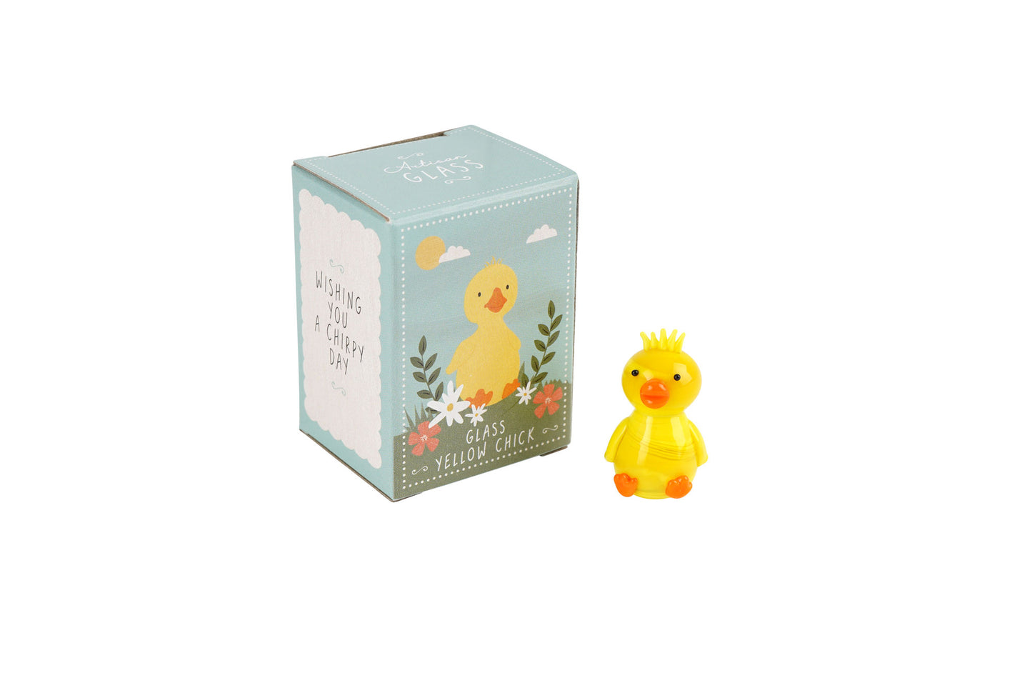 Artisan Glass Yellow Chick In Gift Box • Decoration • Ornament • Collectable • Home Decor