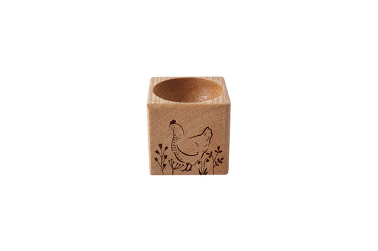Bramble Farm 'Chicken' Oak Egg Cup In Gift Box | Breakfast | Homeware | Kitchenware