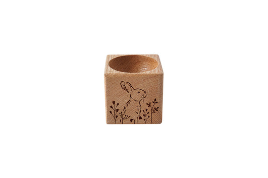 Bramble Farm 'Rabbit' Oak Egg Cup In Gift Box | Breakfast | Homeware | Kitchenware