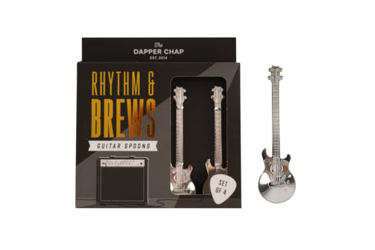 Dapper Chap Set Of 4 Guitar Spoons | Gift Boxed | Homeware | Kitchen Accessory