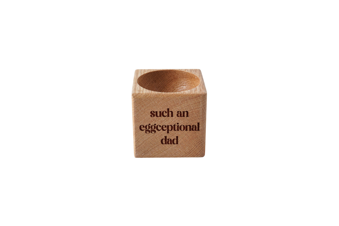 Loft 'Such An Eggceptional Dad' Oak Egg Cup In Gift Box | Breakfast | Homeware | Kitchenware