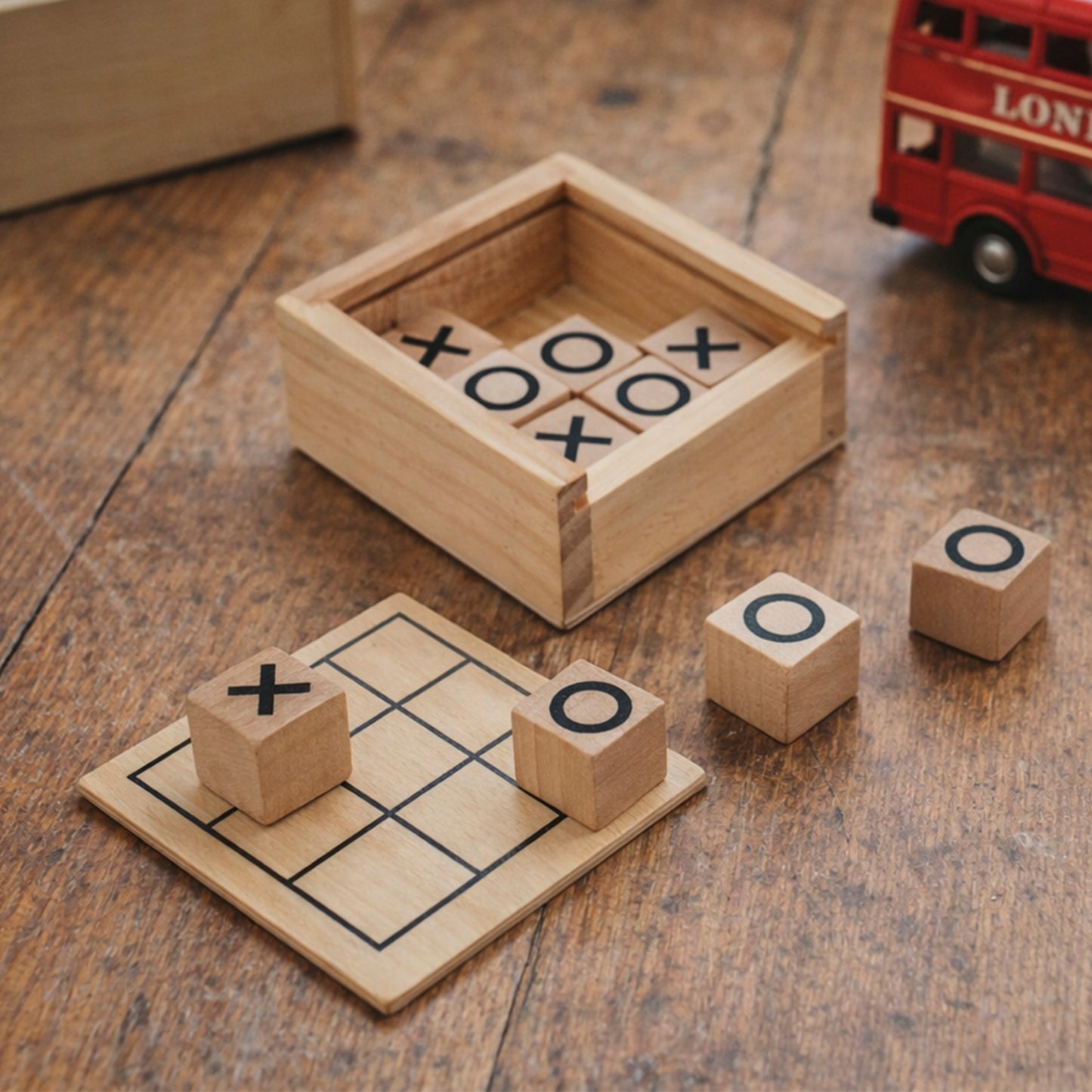 Traditional Toy Co. Wooden Tic Tac Toe Set • Game • Travel Game