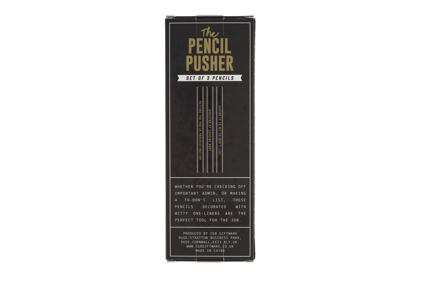Set Of 3 Pencils • 'Pencil Pusher' • Gift Box • Stationary • Dapper Chap • Gift For Him