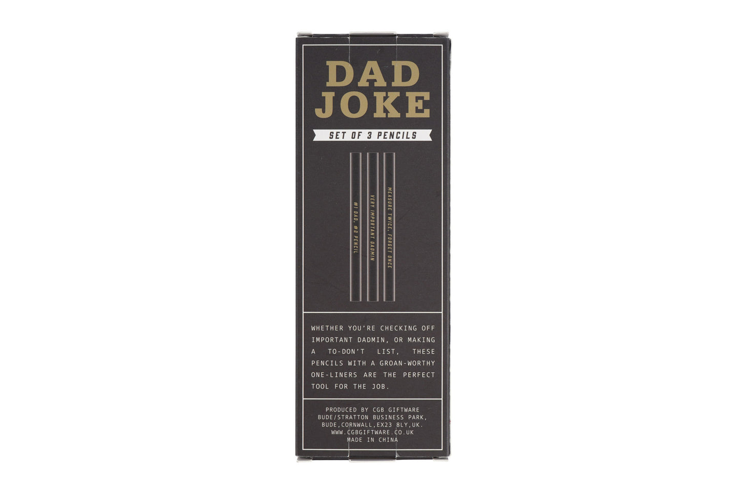 Set Of 3 Pencils • 'Dad Joke' • Gift Box • Stationary • Dapper Chap • Gift For Him