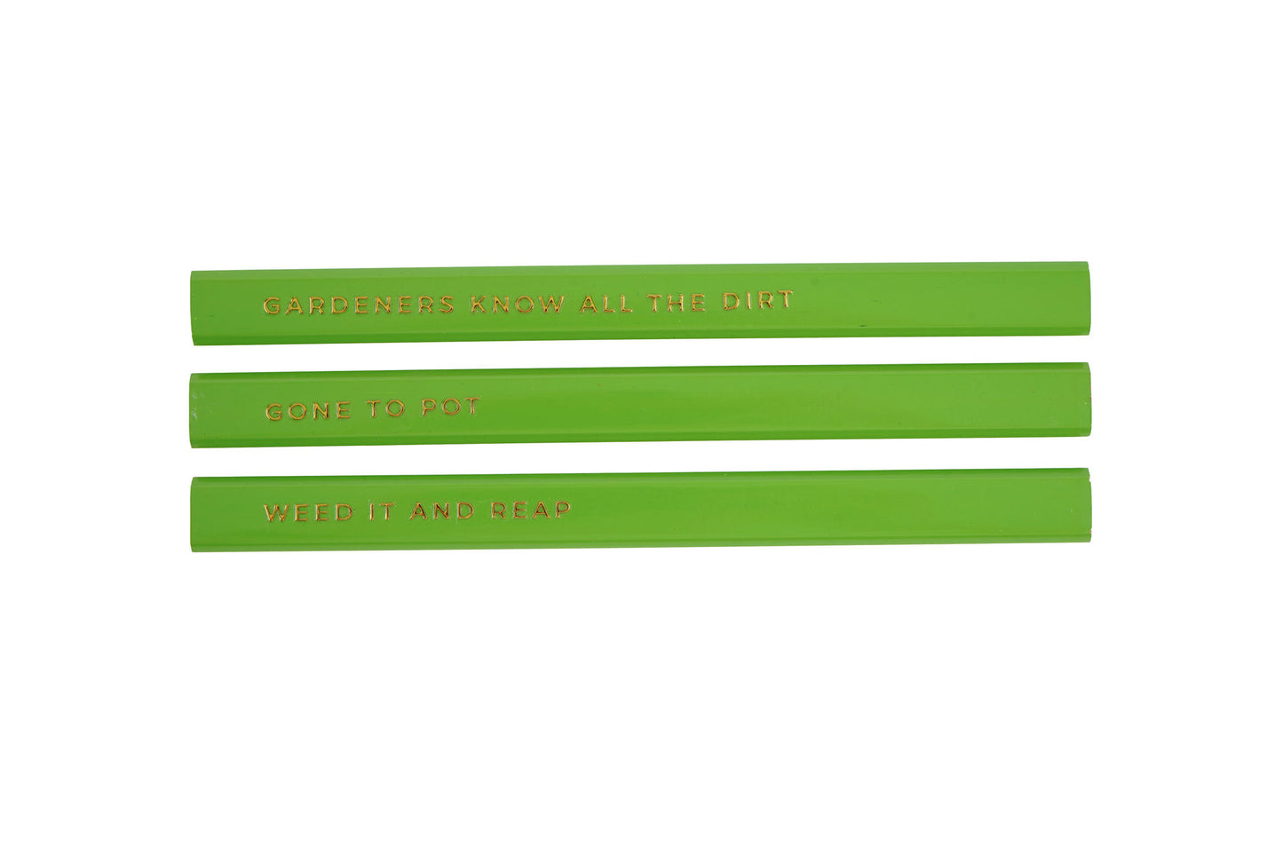 Set of 3 Gardener's Pencils • Humorous Garden Phrases, Gift Box