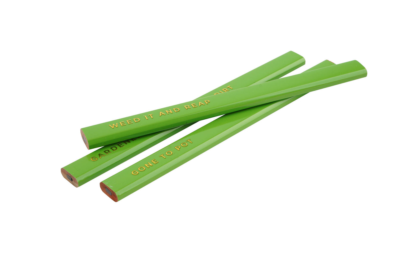 Set of 3 Gardener's Pencils • Humorous Garden Phrases, Gift Box