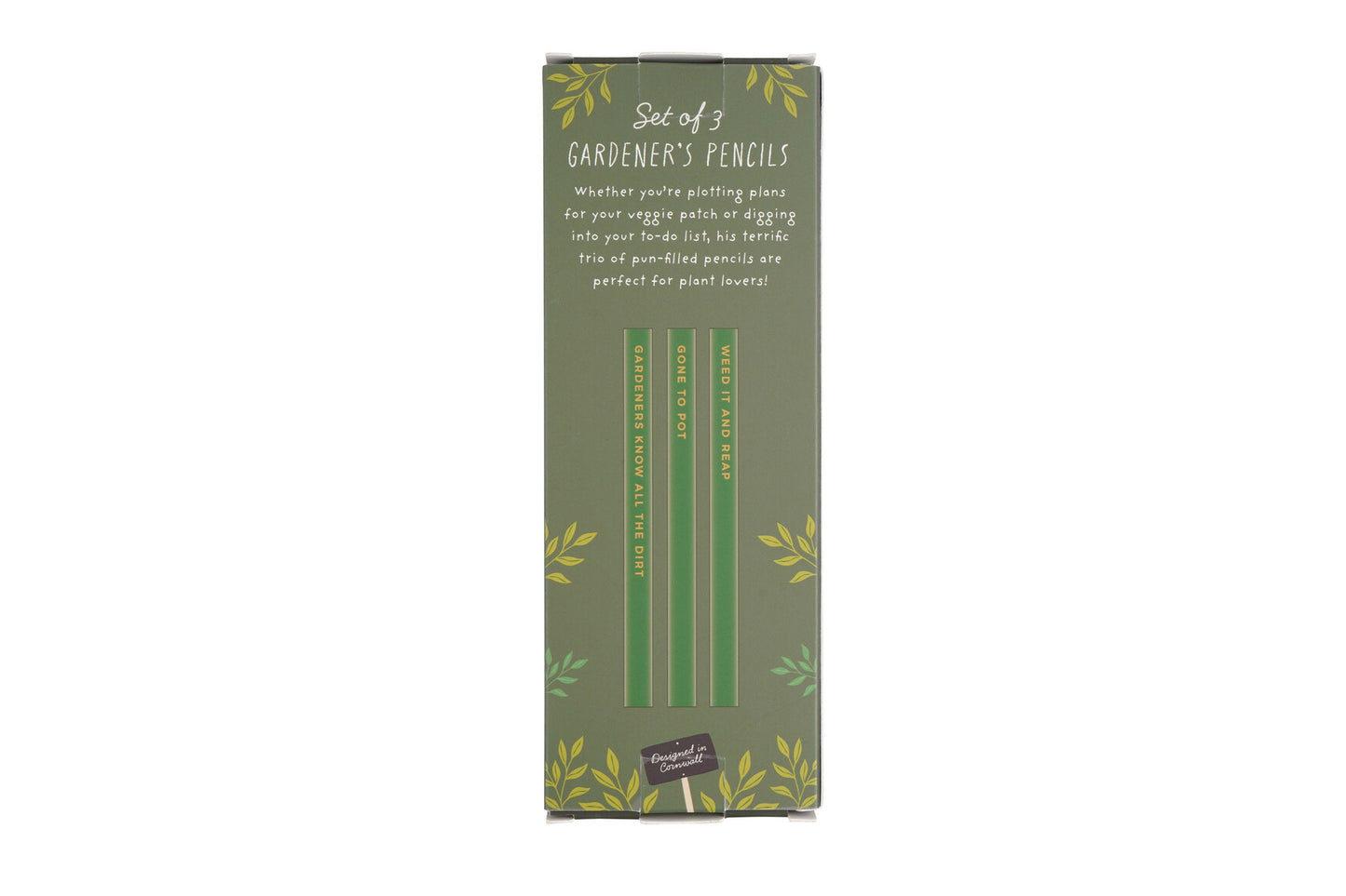 Set of 3 Gardener's Pencils • Humorous Garden Phrases, Gift Box