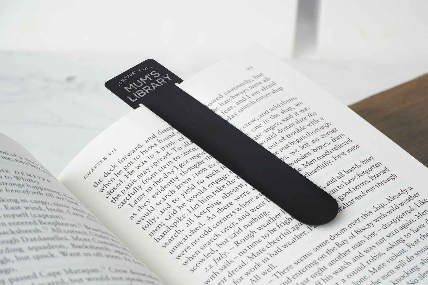 Black Metal Bookmark  - 'Property Of Mum's Library' | Reading | Book Lover | Book Accessory | Love Reading | Reading Gift