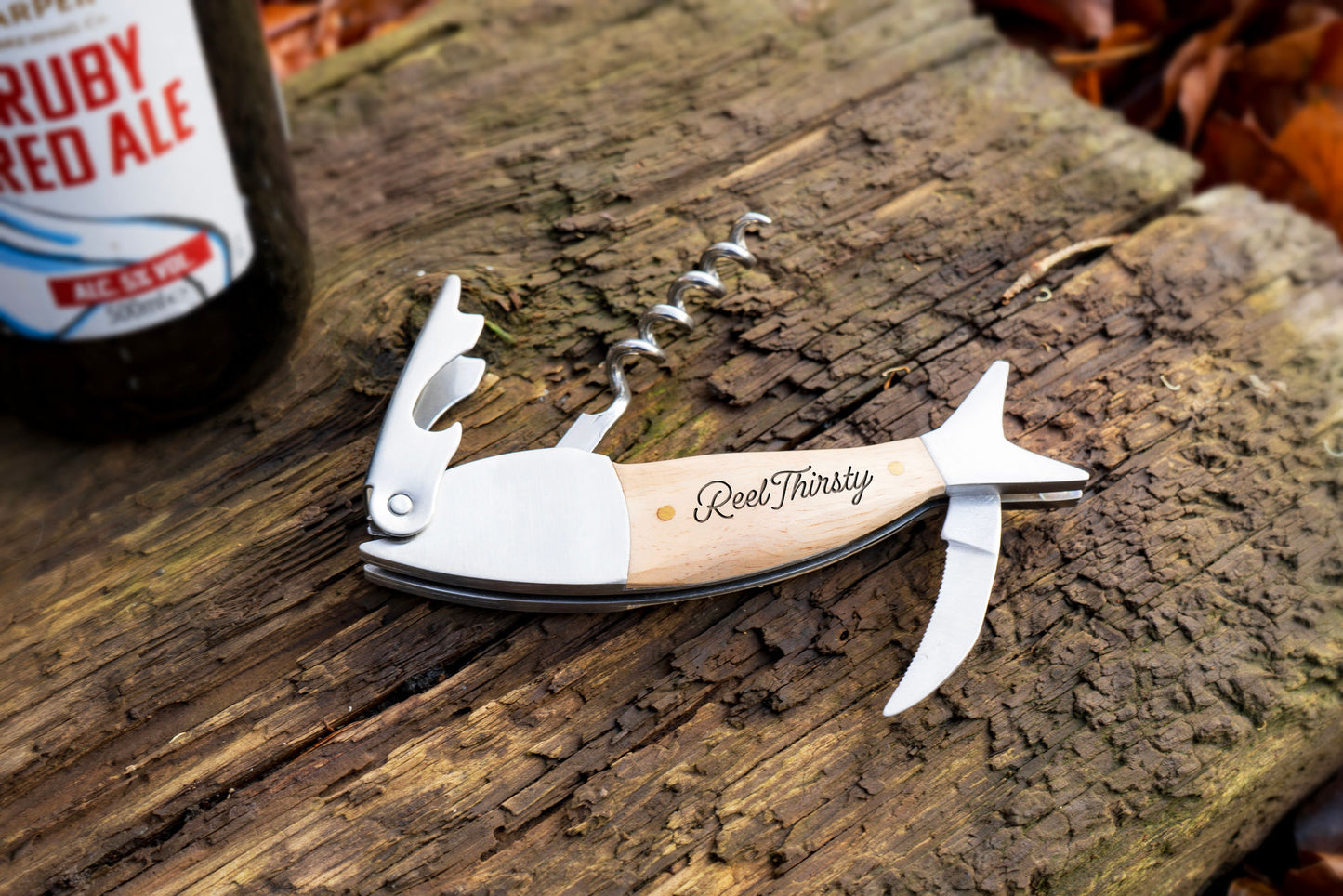 Fish Bottle Opener 'Reel Thirsty' | Gift Boxed | Bar Tool | Fathers Day | Fishing Gift