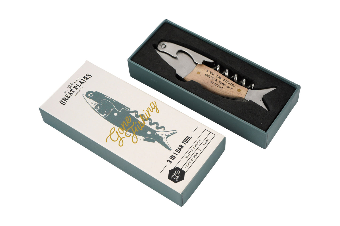 Fish Shaped Bottle Opener | Boxed | Bar Tool | Fathers Day | Fishing Gift