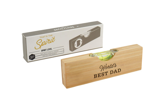 Wooden Spirit Level Bottle Opener 'Worlds Best Dad' | Fathers Day | Gift Box | Gift For Dad | Engraved Gift