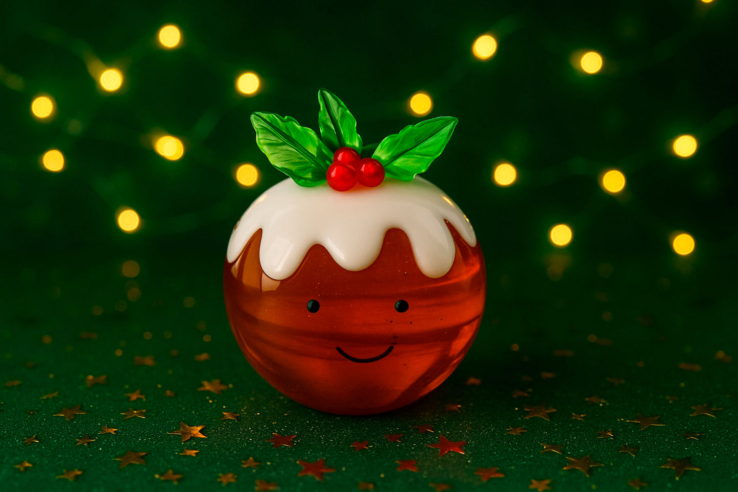Artisan Glass Christmas Pudding In Gift Box • Decoration • Ornament • Collectable • Home Decor