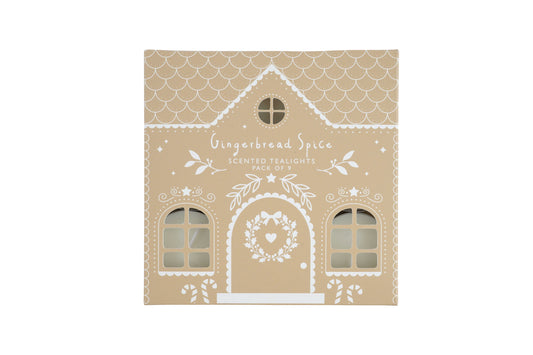 Joy To The World 9 Gingerbread Scented Tealights | Candle | Gift Box