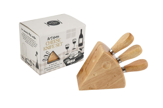Loft Cheese Shaped Knife Block | Gift Box
