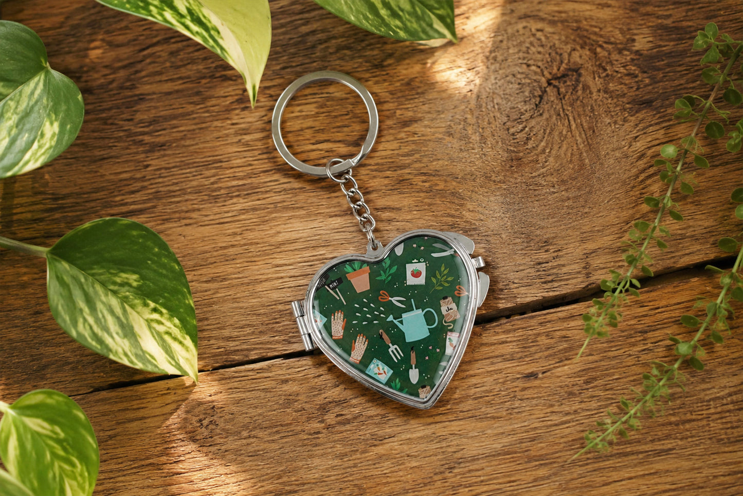 The Potting Shed Heart Mirror Keyring | Bag Accessory | Travel | Keys