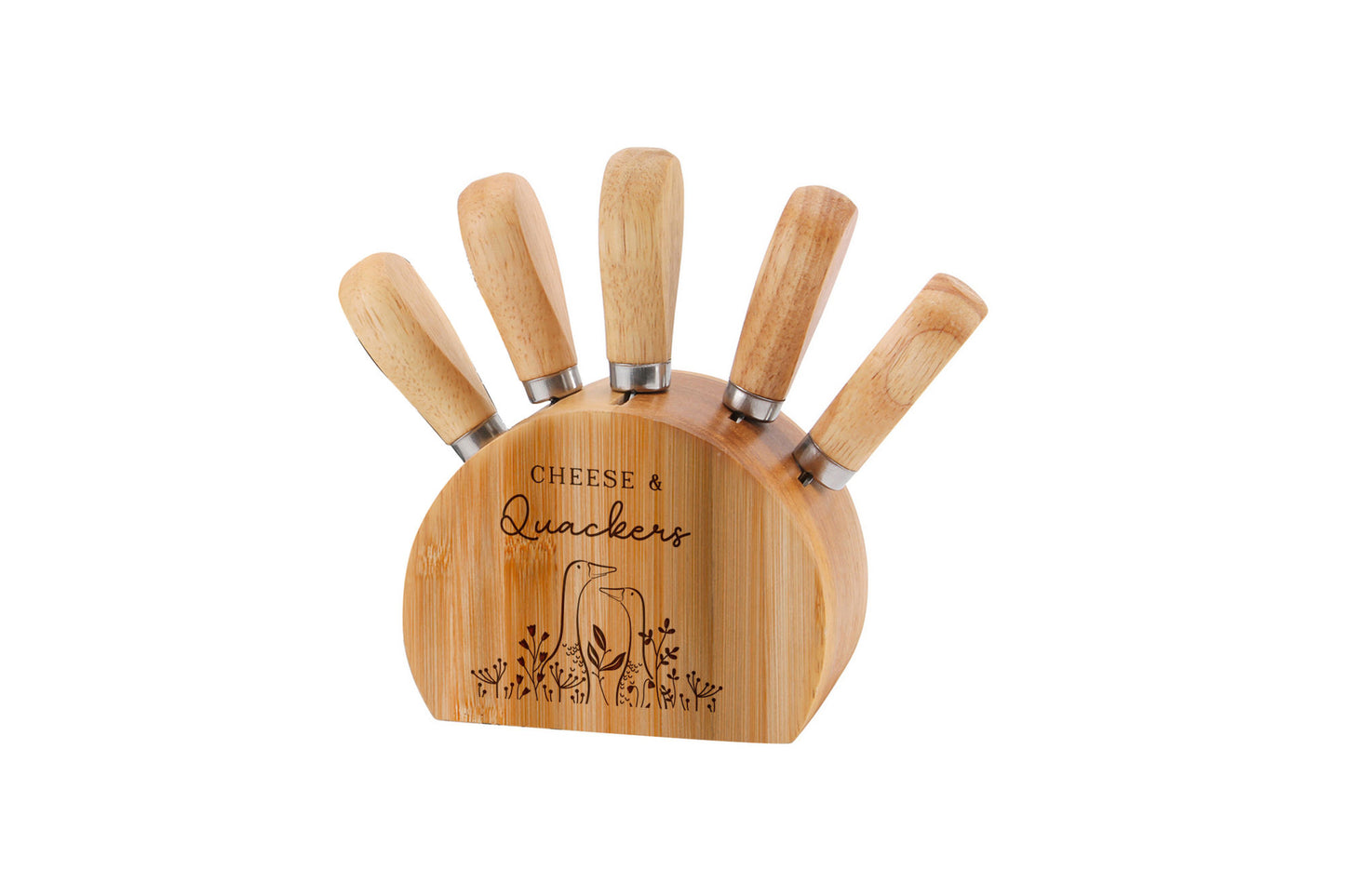 Bramble Farm 'Cheese & Quacker' Cheese Knife Block | Kitchenware | Dinner Party | Cheese And Biscuits