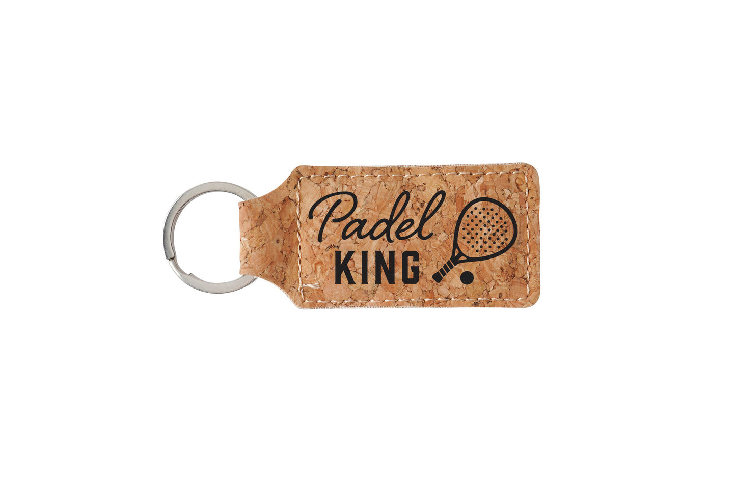 Rectangular Cork Keyring 'Padel King' | Padel | Racket Sport | Keyring | Novelty