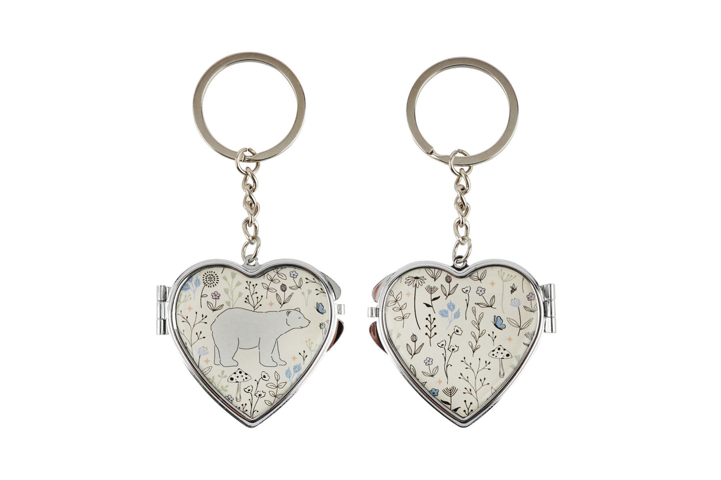 Send With Love Mirror Heart Keyring 'Bear' | Locket | Handbag Accessory