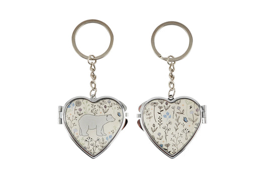 Send With Love Mirror Heart Keyring 'Bear' | Locket | Handbag Accessory
