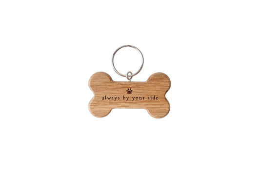 Oak Dog Bone Keyring - 'Always By Your Side' | Keys | Key Accessory | Pet Accessory | Dog Keyring