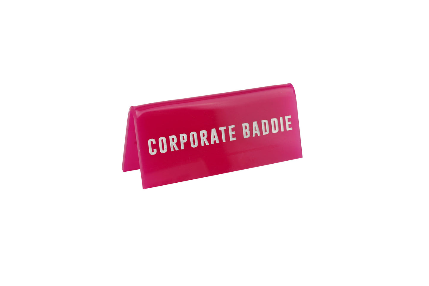 Pink Acrylic 'Corporate Baddie' Desk Sign