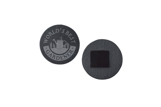 Round Slate Magnet - 'Worlds Best Gardener' | Home Decor | Kitchen Decor | Garden Decor