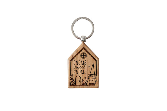 Oak House Keyring 'Gnome Sweet Gnome' | Perfect Gift | House Keys | Novelty