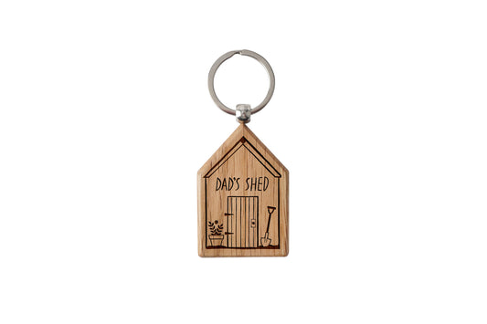 Oak House Keyring 'Dad's Shed' | Perfect Gift | House Keys | Novelty