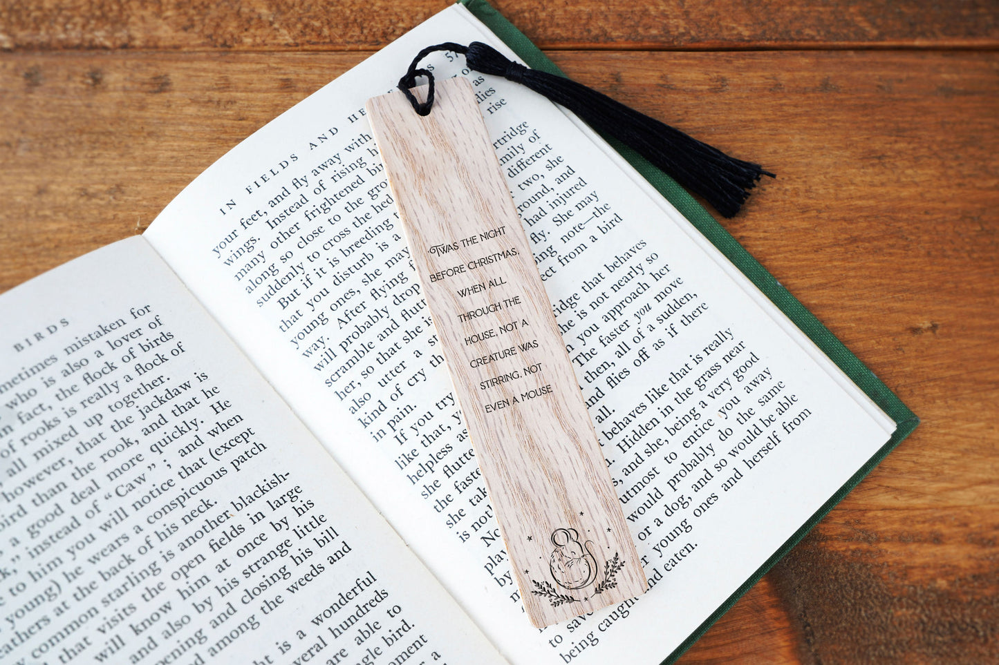 Oak Bookmark - 'Twas The Night Before Christmas' | Reading | Book Accessory | Christmas |
