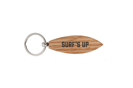 Dapper Chap 'Surf's Up' Oak Surfboard Keyring | Birthday | Keepsake | Novelty Keyring