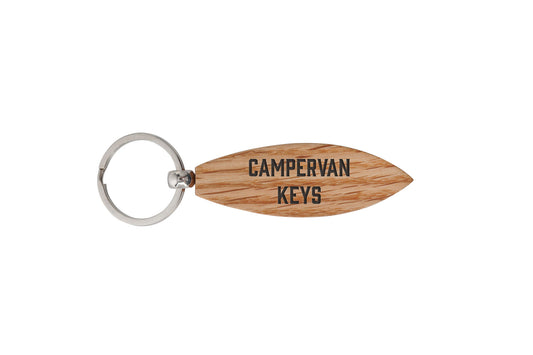 Dapper Chap 'The Campervan' Oak Surfboard Keyring | Birthday | Keepsake | Novelty Keyring