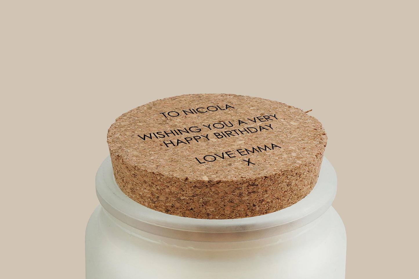 Personalised Friendship Candle • Custom Message Cork Lid (Gift Boxed)