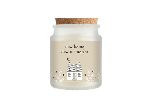 New Home Slogan Candle • “New Home New Memories” • Glass Jar Candle • Gift for Friend • Co-worker • New Home • For Her • For Him