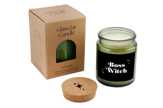 Green Jar Candle • “Boss Witch” • Scented Jar Candle • Gift for Her •  Gifts for Him • Halloween Candle • Halloween Decor